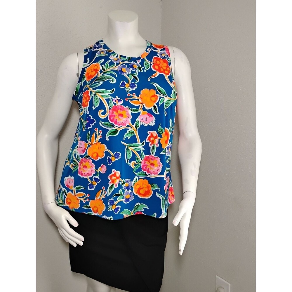 New Vince Camuto Sleeveless Floral Top - Blue